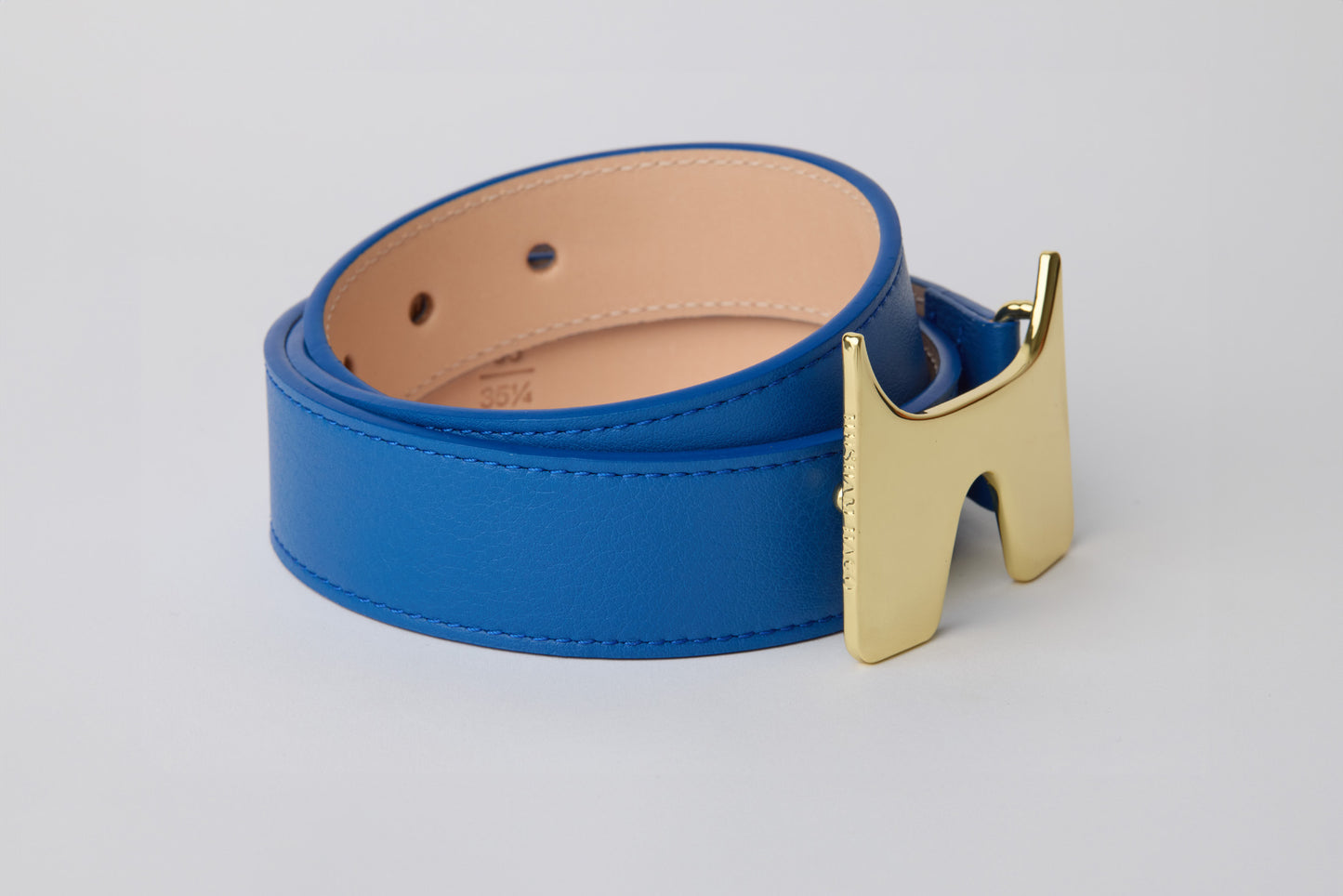 Husham Hago Royal Blue A leather Belt