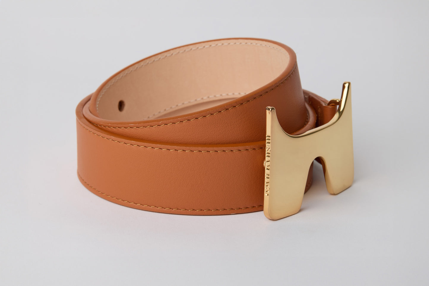 Husham Hago Cognac A leather belt