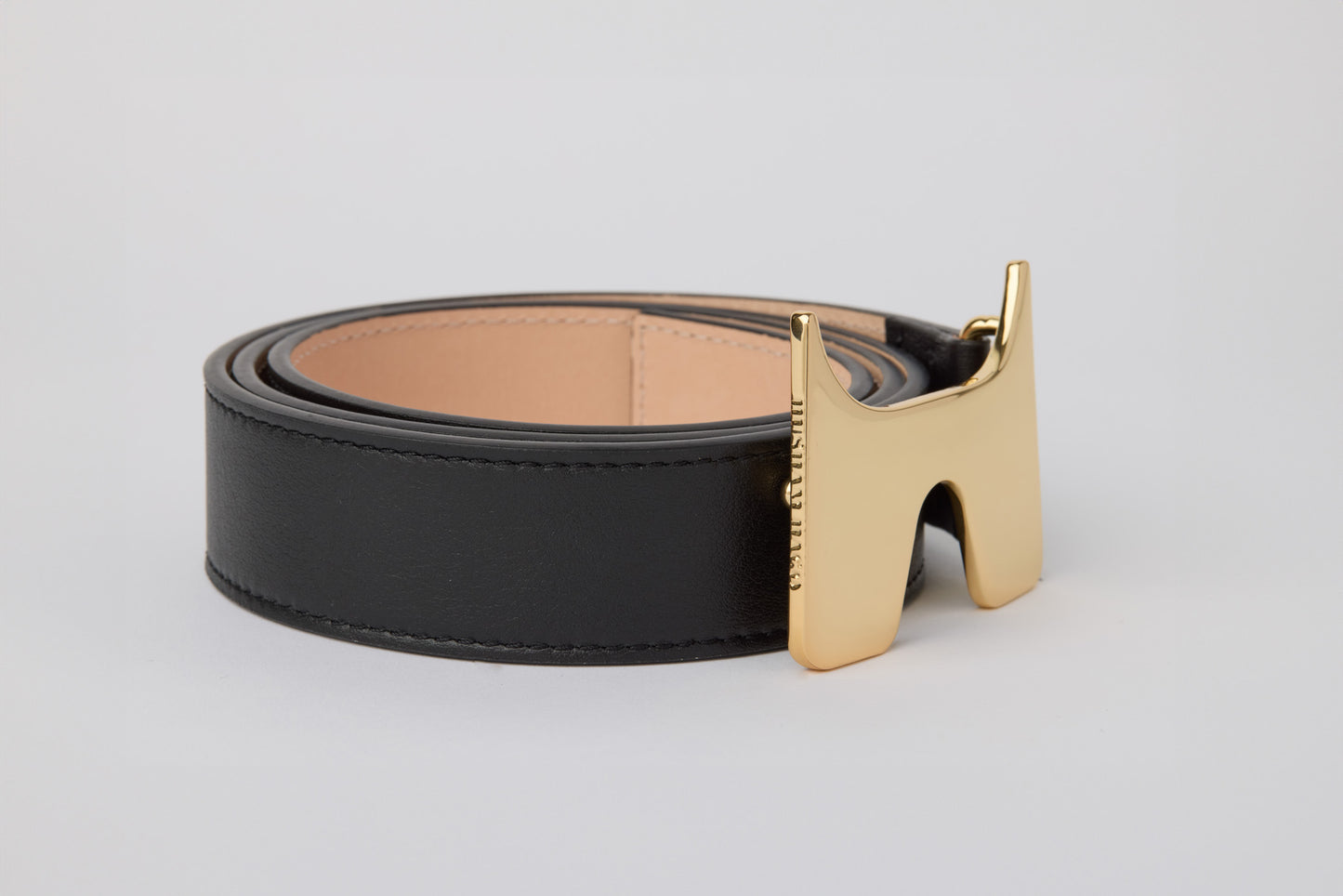 Husham Hago Black A leather belt